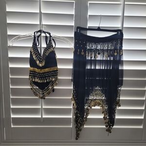 Black and Gold Belly Dance Costume
